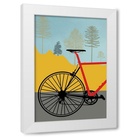 Mountain Bike White Modern Wood Framed Art Print by Phillip, Jamie