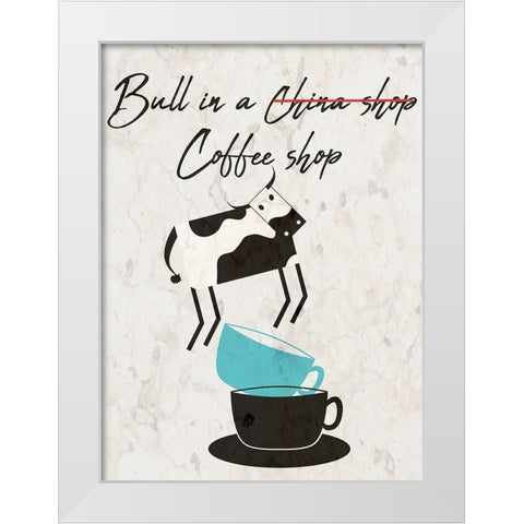 Coffee Shop White Modern Wood Framed Art Print by Phillip, Jamie