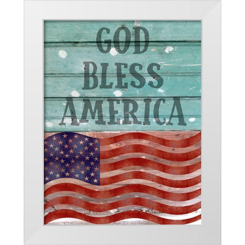 America White Modern Wood Framed Art Print by Phillip, Jamie