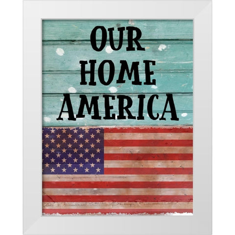 America 2 White Modern Wood Framed Art Print by Phillip, Jamie