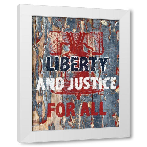 Liberty And Justice White Modern Wood Framed Art Print by Phillip, Jamie