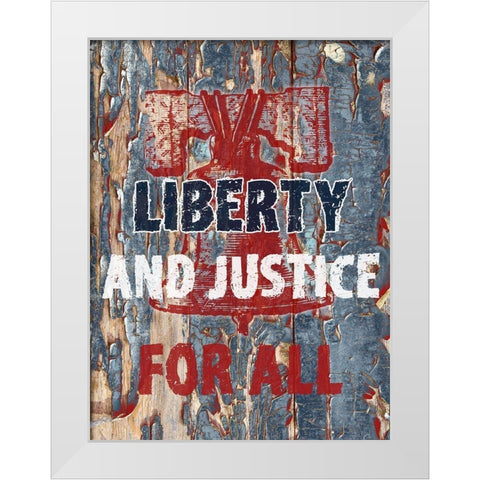 Liberty And Justice White Modern Wood Framed Art Print by Phillip, Jamie