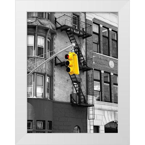 Traffic Lights White Modern Wood Framed Art Print by Phillip, Jamie
