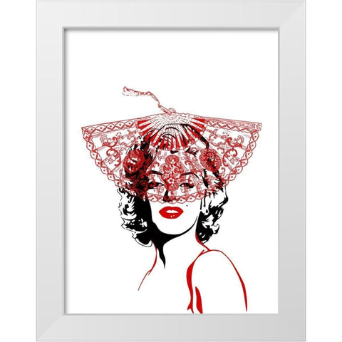 Lady In Red White Modern Wood Framed Art Print by Phillip, Jamie