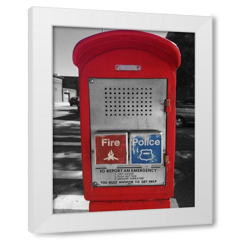 Emergency New York White Modern Wood Framed Art Print by Phillip, Jamie