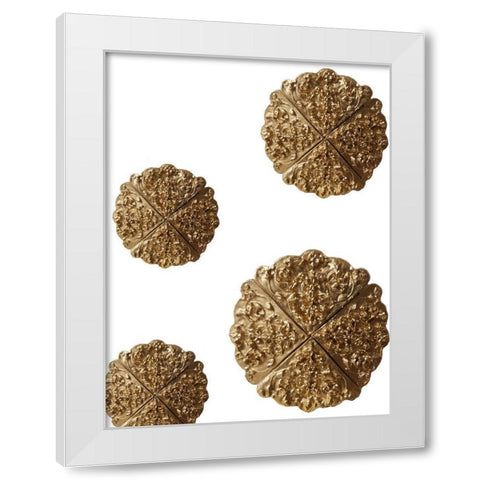 Medalian Gold White Modern Wood Framed Art Print by Phillip, Jamie