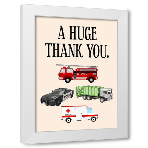 Thank You White Modern Wood Framed Art Print by Phillip, Jamie