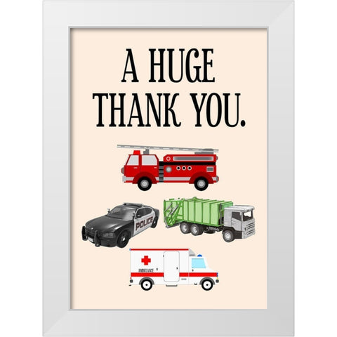 Thank You White Modern Wood Framed Art Print by Phillip, Jamie