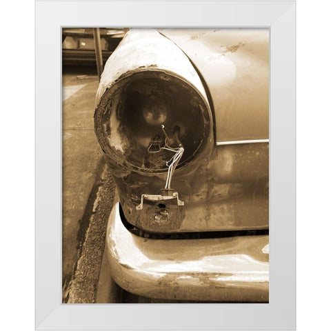 Vintage Benz Car 1 White Modern Wood Framed Art Print by Phillip, Jamie