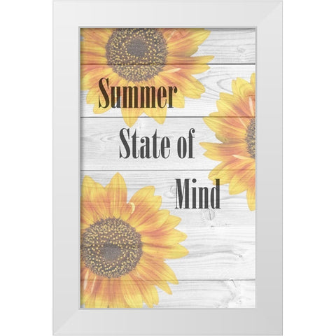 Summer  Sunflower White Modern Wood Framed Art Print by Phillip, Jamie