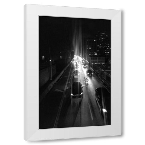 New York Cars White Modern Wood Framed Art Print by Phillip, Jamie