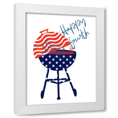 Grill On America White Modern Wood Framed Art Print by Phillip, Jamie