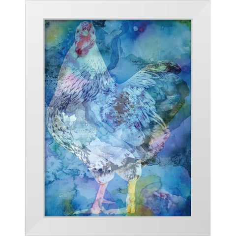 Rooster White Modern Wood Framed Art Print by Phillip, Jamie
