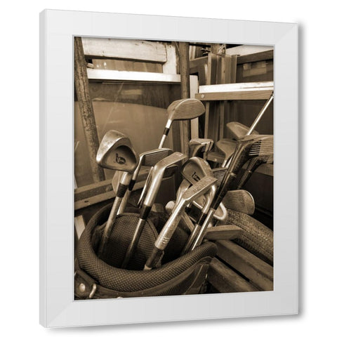 Vintage Golf White Modern Wood Framed Art Print by Phillip, Jamie
