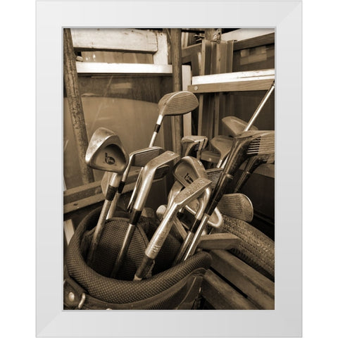 Vintage Golf White Modern Wood Framed Art Print by Phillip, Jamie