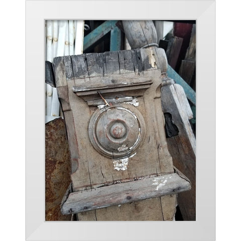 Vintage Wood White Modern Wood Framed Art Print by Phillip, Jamie