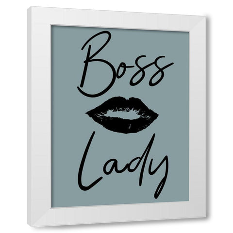 Boss Lady White Modern Wood Framed Art Print by Phillip, Jamie