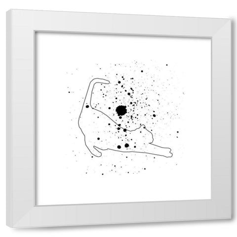 Catty Nap White Modern Wood Framed Art Print by Phillip, Jamie