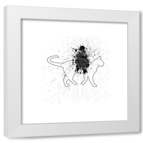 Catty Swag White Modern Wood Framed Art Print by Phillip, Jamie