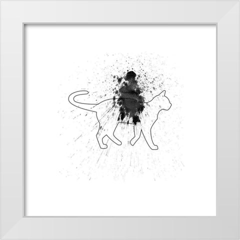 Catty Swag White Modern Wood Framed Art Print by Phillip, Jamie