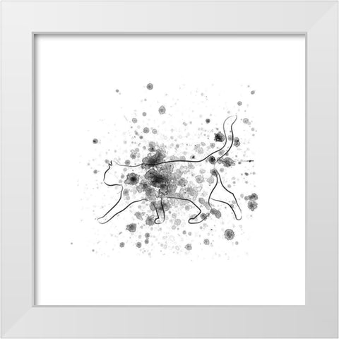 Catty Talk White Modern Wood Framed Art Print by Phillip, Jamie