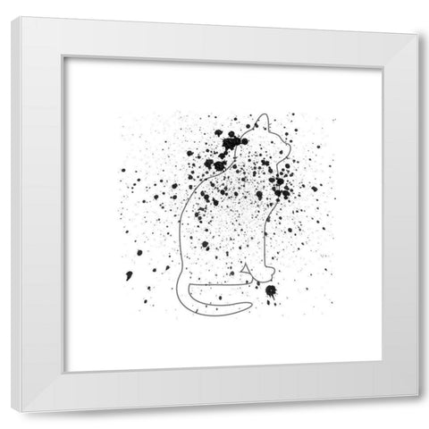 Catty White Modern Wood Framed Art Print by Phillip, Jamie