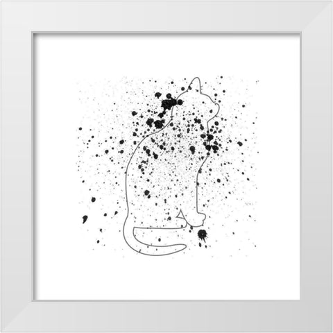 Catty White Modern Wood Framed Art Print by Phillip, Jamie