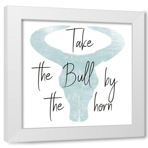 The Bull White Modern Wood Framed Art Print by Phillip, Jamie