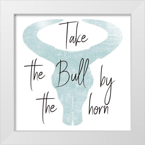 The Bull White Modern Wood Framed Art Print by Phillip, Jamie