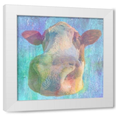 Can You Moo White Modern Wood Framed Art Print by Phillip, Jamie