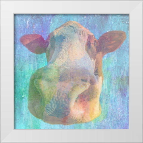 Can You Moo White Modern Wood Framed Art Print by Phillip, Jamie