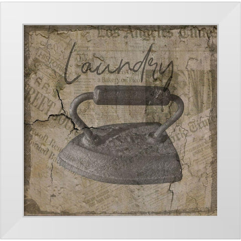 Vintage Iron White Modern Wood Framed Art Print by Phillip, Jamie