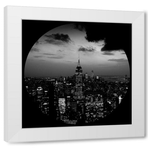 In The Shadows of N.Y White Modern Wood Framed Art Print by Phillip, Jamie