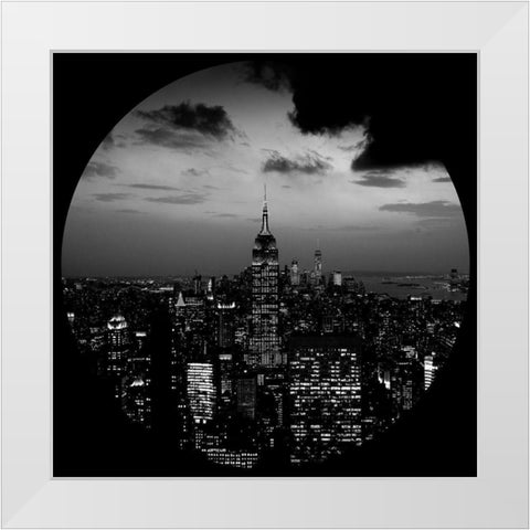 In The Shadows of N.Y White Modern Wood Framed Art Print by Phillip, Jamie