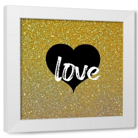 Love Gold White Modern Wood Framed Art Print by Phillip, Jamie