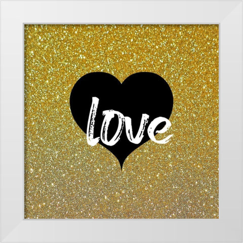 Love Gold White Modern Wood Framed Art Print by Phillip, Jamie
