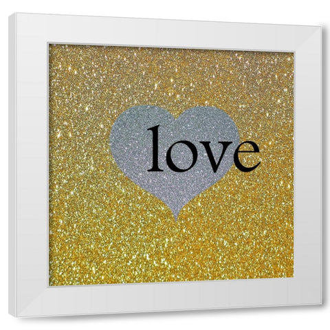 Love Gold 2 White Modern Wood Framed Art Print by Phillip, Jamie