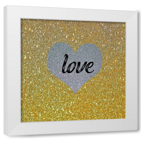 Love Gold 3 White Modern Wood Framed Art Print by Phillip, Jamie