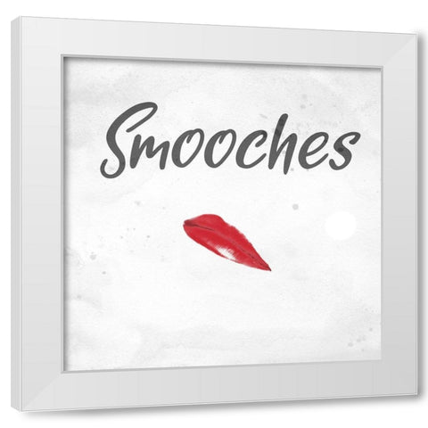 Smooches White Modern Wood Framed Art Print by Phillip, Jamie