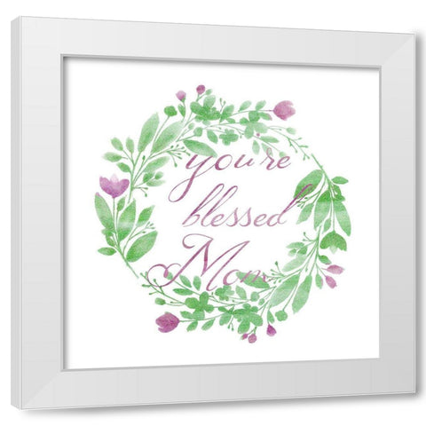 Blessed Mom White Modern Wood Framed Art Print by Phillip, Jamie