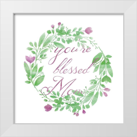Blessed Mom White Modern Wood Framed Art Print by Phillip, Jamie