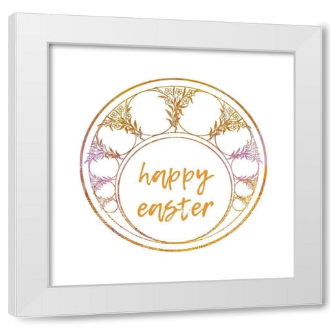 Happy Easter White Modern Wood Framed Art Print by Phillip, Jamie