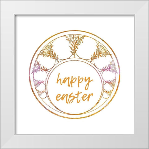 Happy Easter White Modern Wood Framed Art Print by Phillip, Jamie