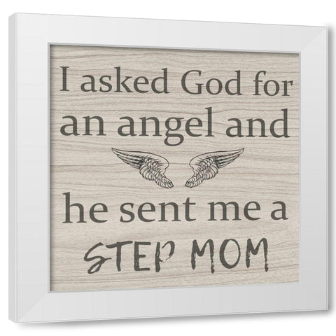 Angel Mom White Modern Wood Framed Art Print by Phillip, Jamie