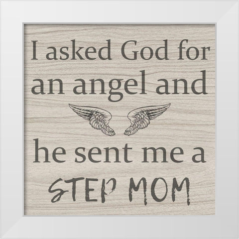 Angel Mom White Modern Wood Framed Art Print by Phillip, Jamie