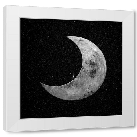 Night Moon White Modern Wood Framed Art Print by Phillip, Jamie