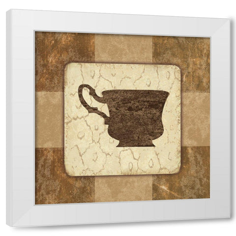 Wake Up To The Cup White Modern Wood Framed Art Print by Phillip, Jamie