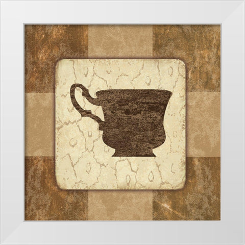 Wake Up To The Cup White Modern Wood Framed Art Print by Phillip, Jamie