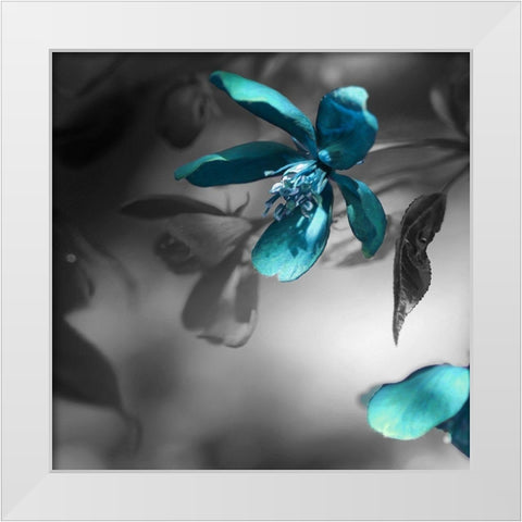 Teal White Modern Wood Framed Art Print by Phillip, Jamie