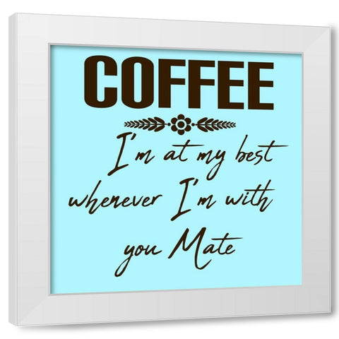 Coffee Mate 2 White Modern Wood Framed Art Print by Phillip, Jamie
